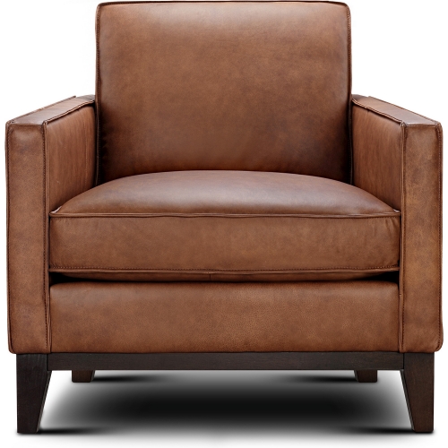 Chelsea Accent Arm Chair in Honey Brown Top Grain Leather